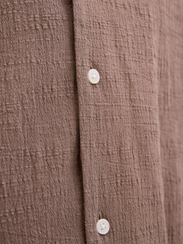 JACK & JONES Comfort fit Button Up Shirt 'JORLuke' in Brown