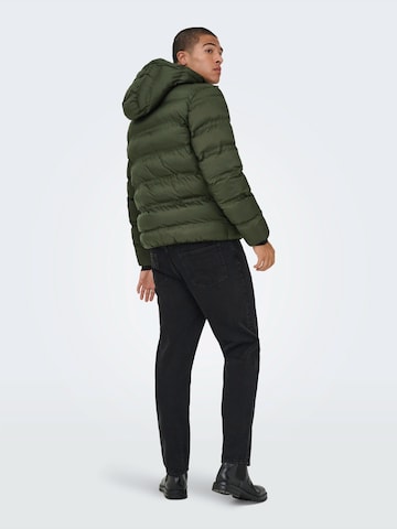 Giacca invernale 'ONSUNION' di Only & Sons in verde