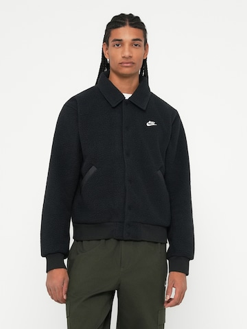 Nike Sportswear Sweat jacket 'CLUB' in Black: front