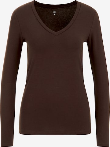 T-shirt WE Fashion en marron : devant