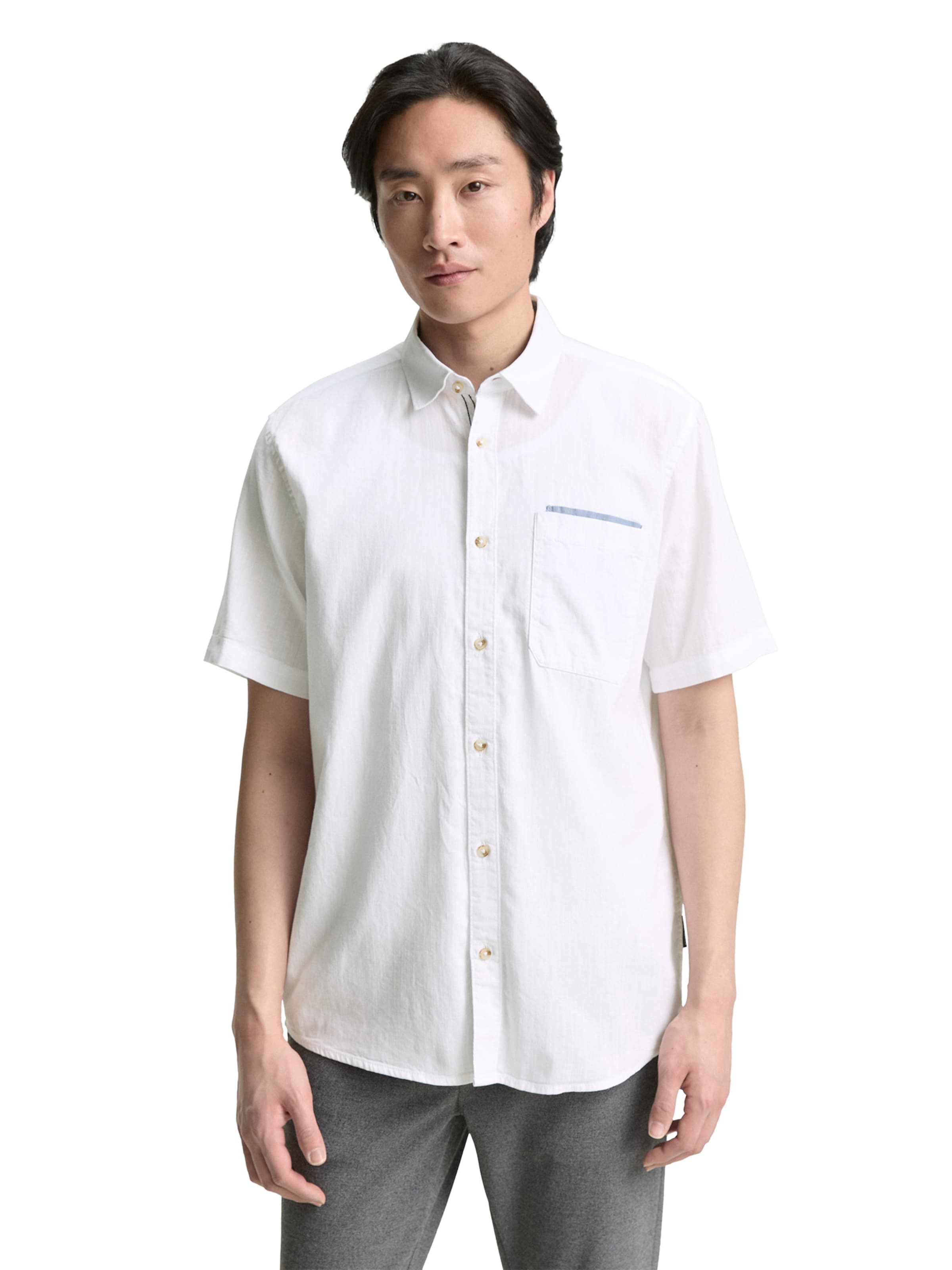 TOM TAILOR Regularny krój Koszula w kolorze biały: przód