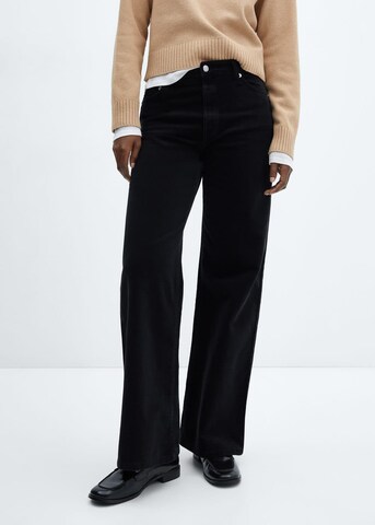 Loosefit Pantalon 'ADRIANA' MANGO en noir : devant