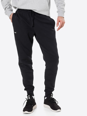 UNDER ARMOUR Конический (Tapered) Спортивные штаны 'Rival' в Черный: спереди