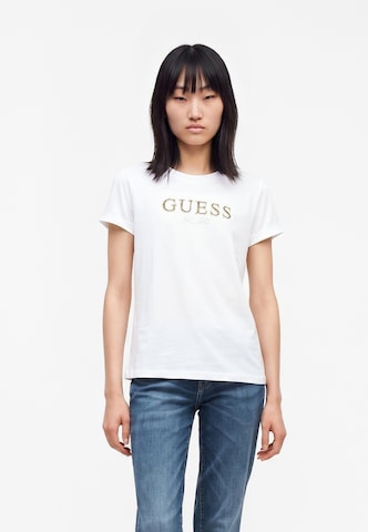 Tricou de la GUESS pe alb: față