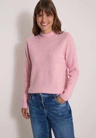 CECIL Pullover mit Struktur und Knopfdetail in Pink