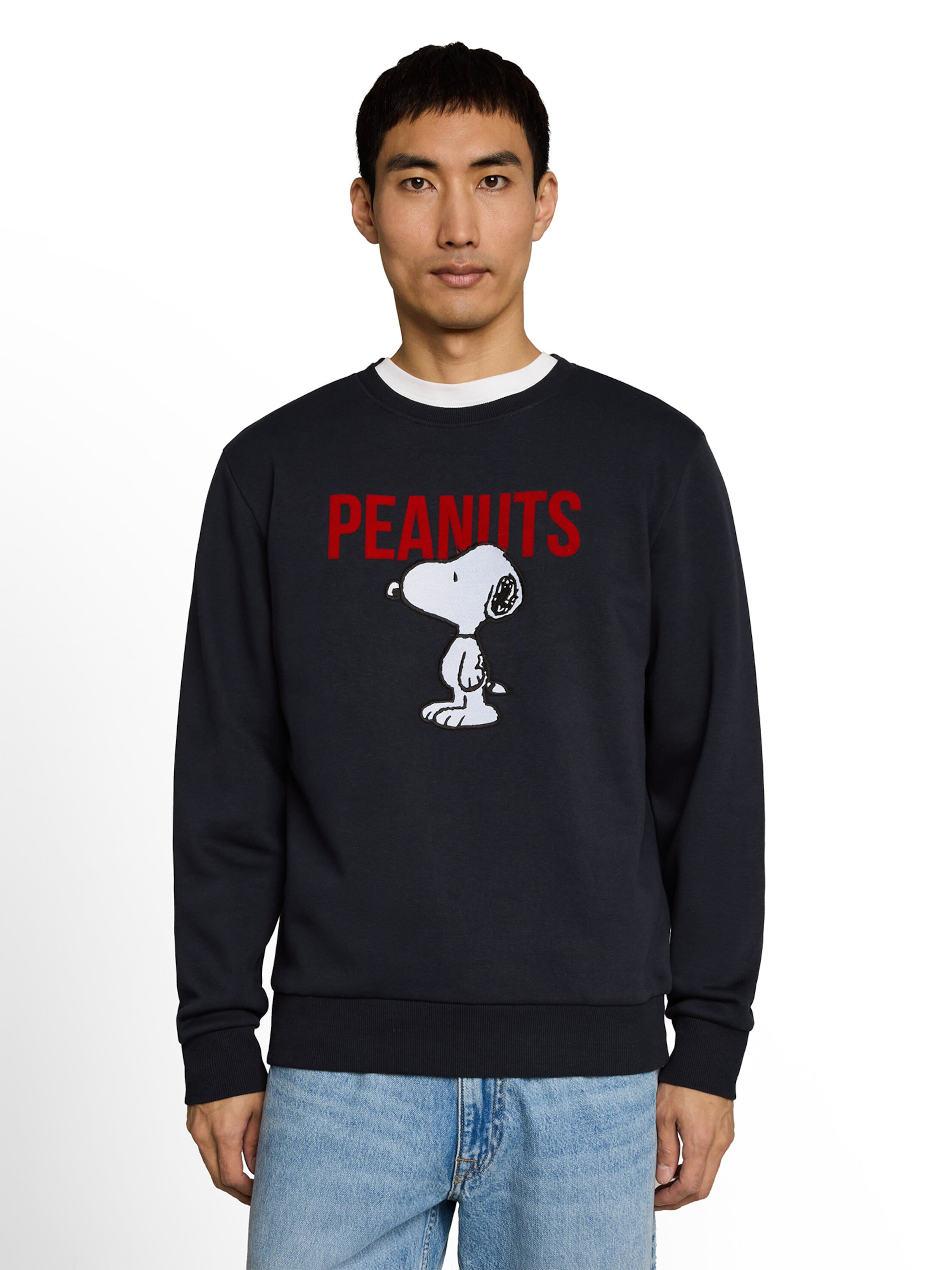 TOM TAILOR Majica 'PEANUTS' | modra barva: sprednja stran