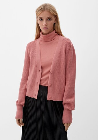 QS Knit Cardigan in Pink: front