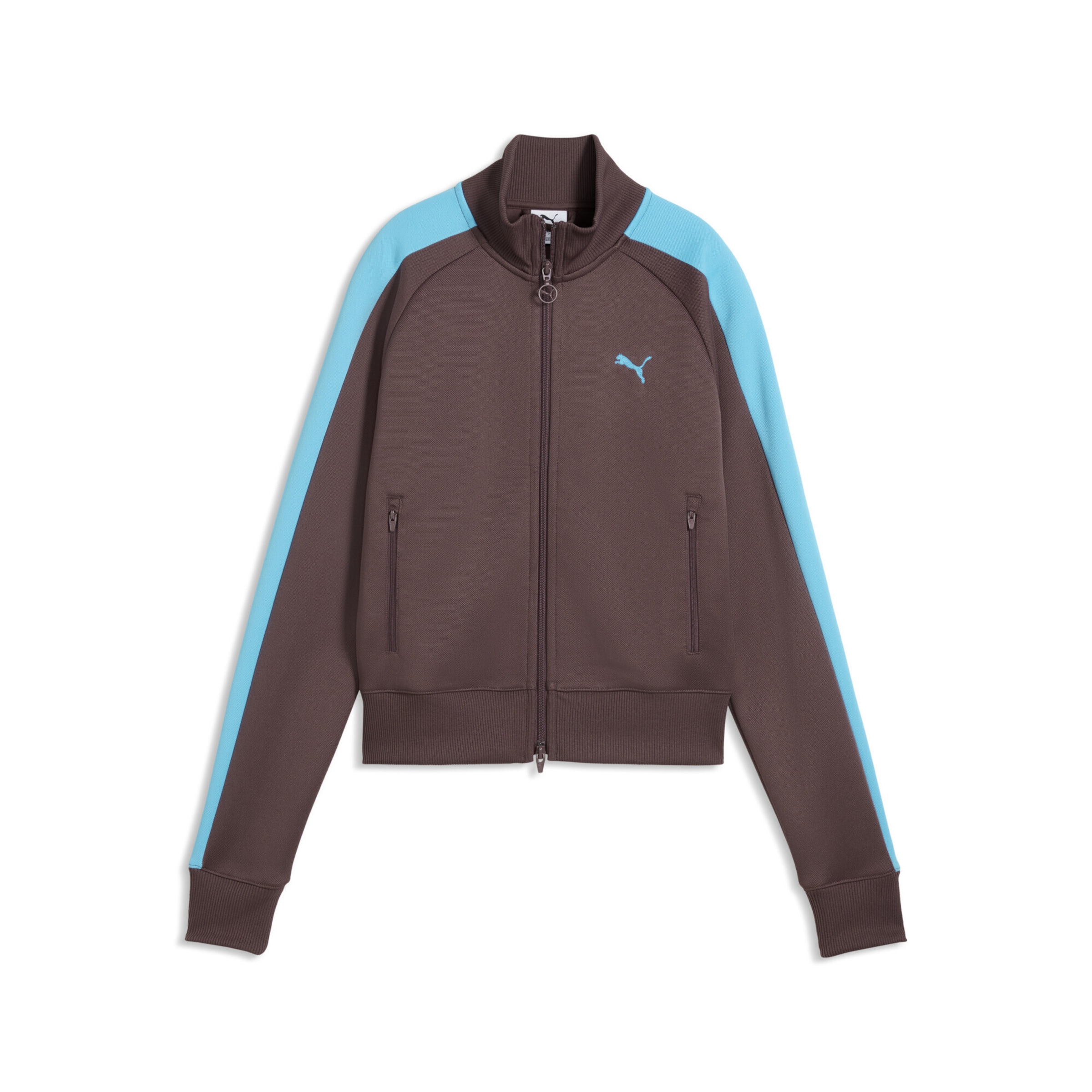 PUMA Sweatjacke 'T7 ALWAYS ON' in S in blau / schoko, Produktansicht