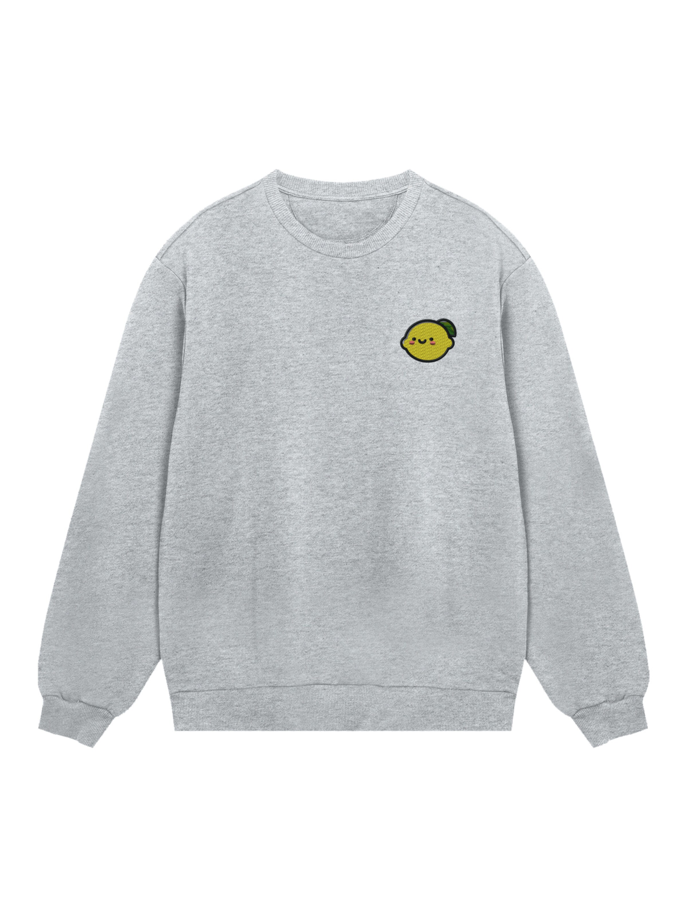 F4NT4STIC Sweatshirt 'Lemon Cute Face' in Grey: front