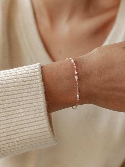 Hey Happiness Bracelet 'Pearl Line' in 15,5 cm in Rose gold, Item view