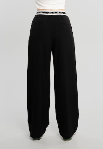Loosefit Pantalon Another Cotton Lab en noir