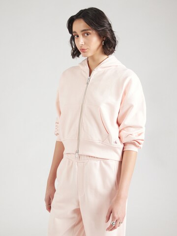 Calvin Klein Jeans Sweatjacke in Pink: Vorderseite