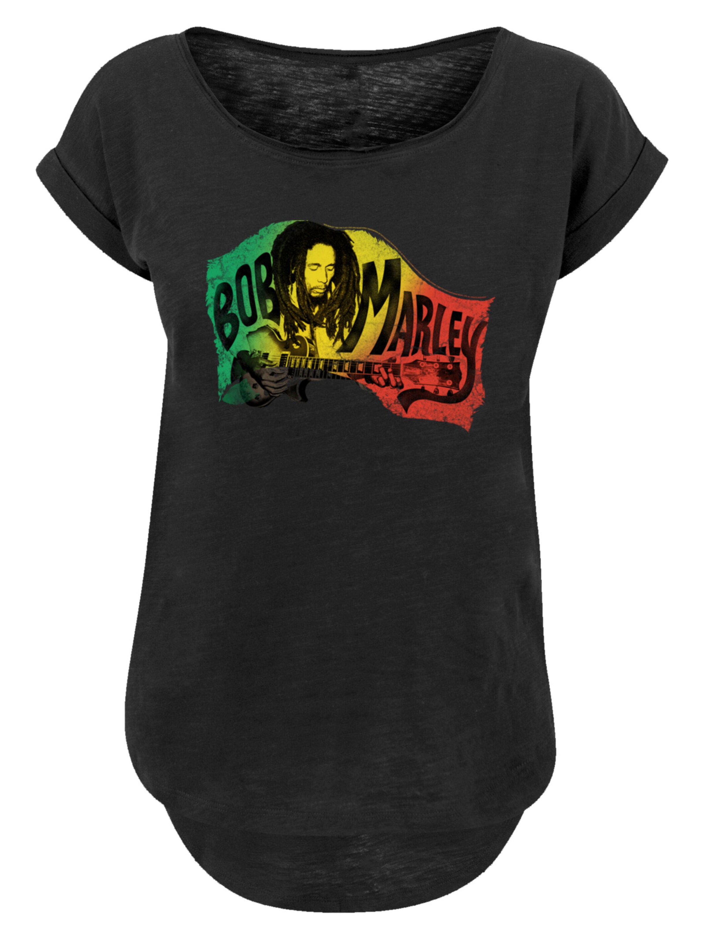 T-shirt 'Bob Marley Chords Reggae Music by Rock Off' F4NT4STIC en noir : devant