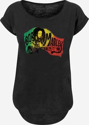 F4NT4STIC Shirt 'Bob Marley Chords Reggae Music by Rock Off' in Zwart: voorkant