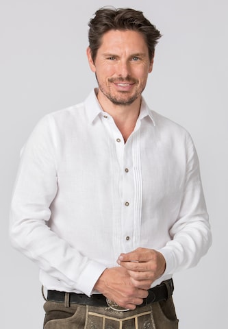 STOCKERPOINT Comfort fit Klederdracht overhemd 'Fernando' in Wit: voorkant