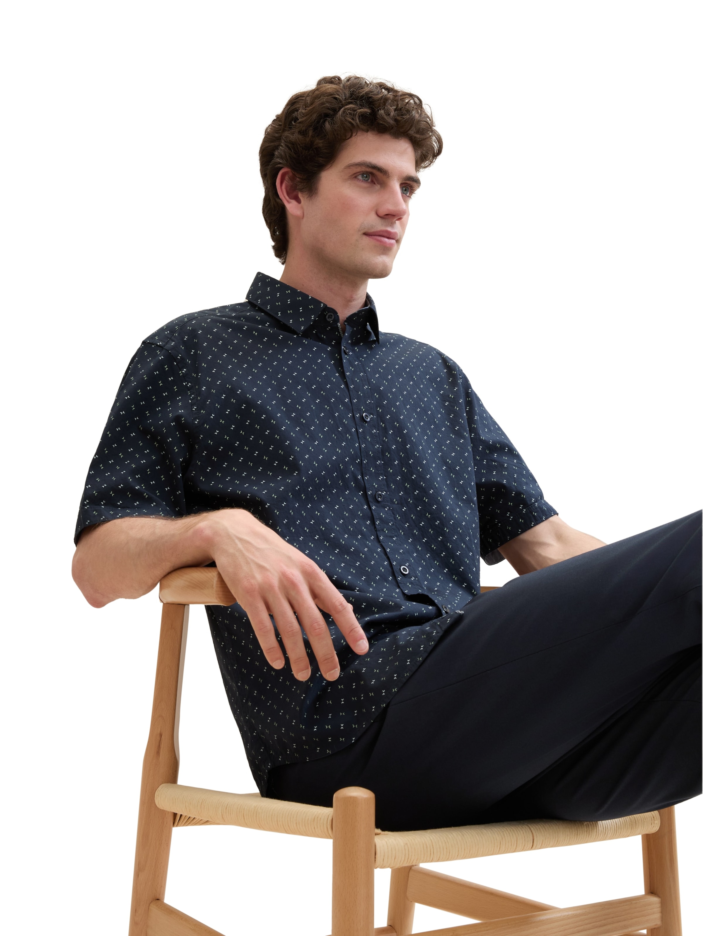 Coupe regular Chemise TOM TAILOR en bleu
