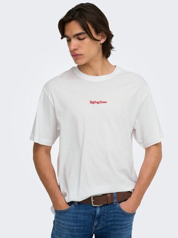 Only & Sons - Camiseta 'ONSROLLING STONE' en blanco