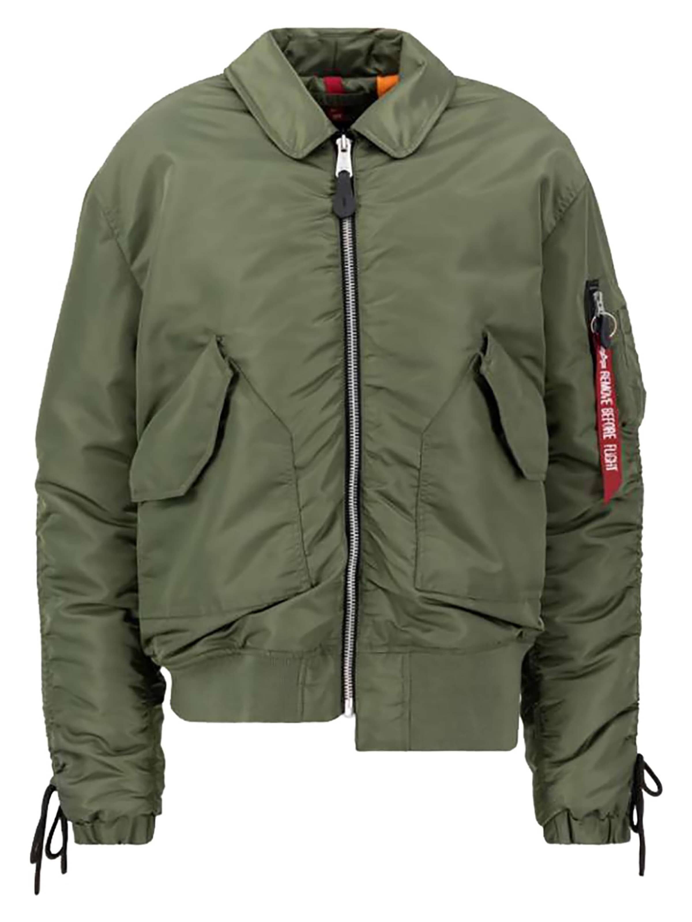 ALPHA INDUSTRIES Between-Season Jacket 'CWU MA-1' in Green: front