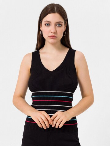 Top in maglia di Dandalo in nero: frontale