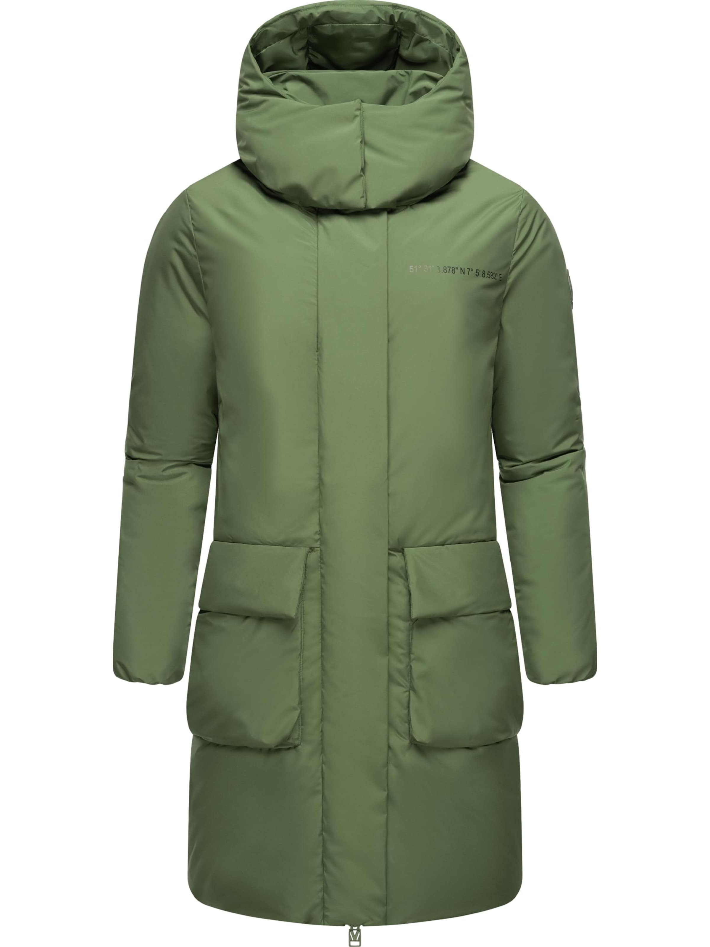 MARIKOO Χειμερινό παλτό 'Nanami 16' σε πράσινο: μπροστά