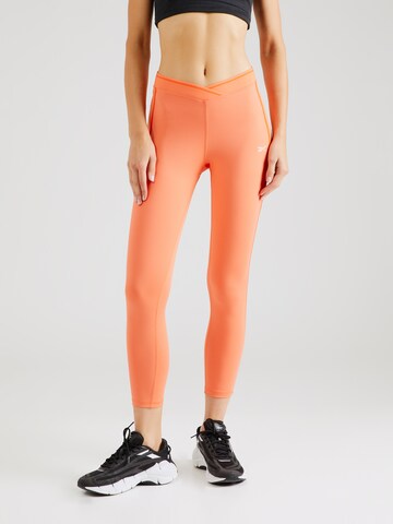 Reebok Skinny Sporthose 'TEAM' in Orange: Vorderseite