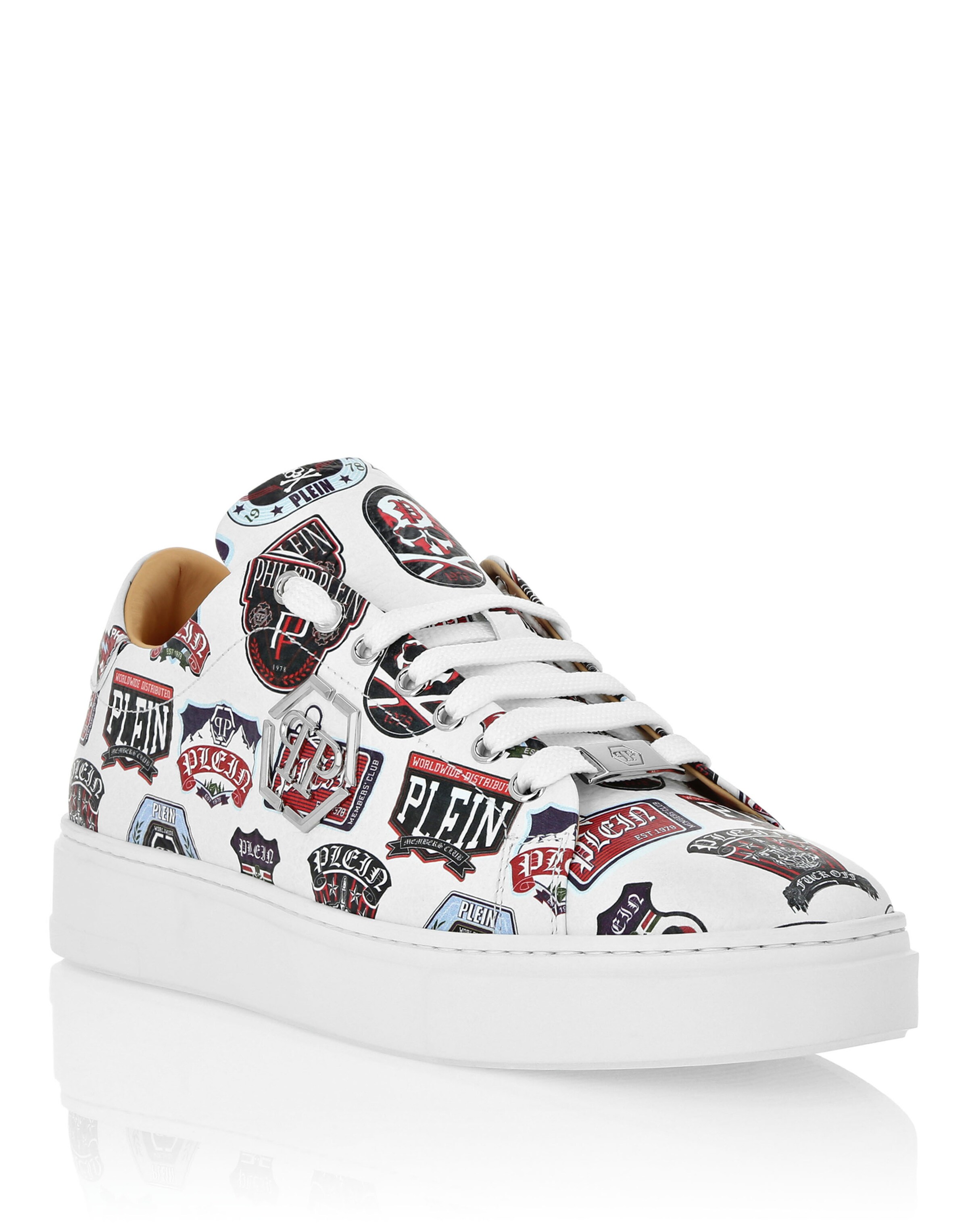 Philipp Plein - Sapatilhas baixas em branco: frente