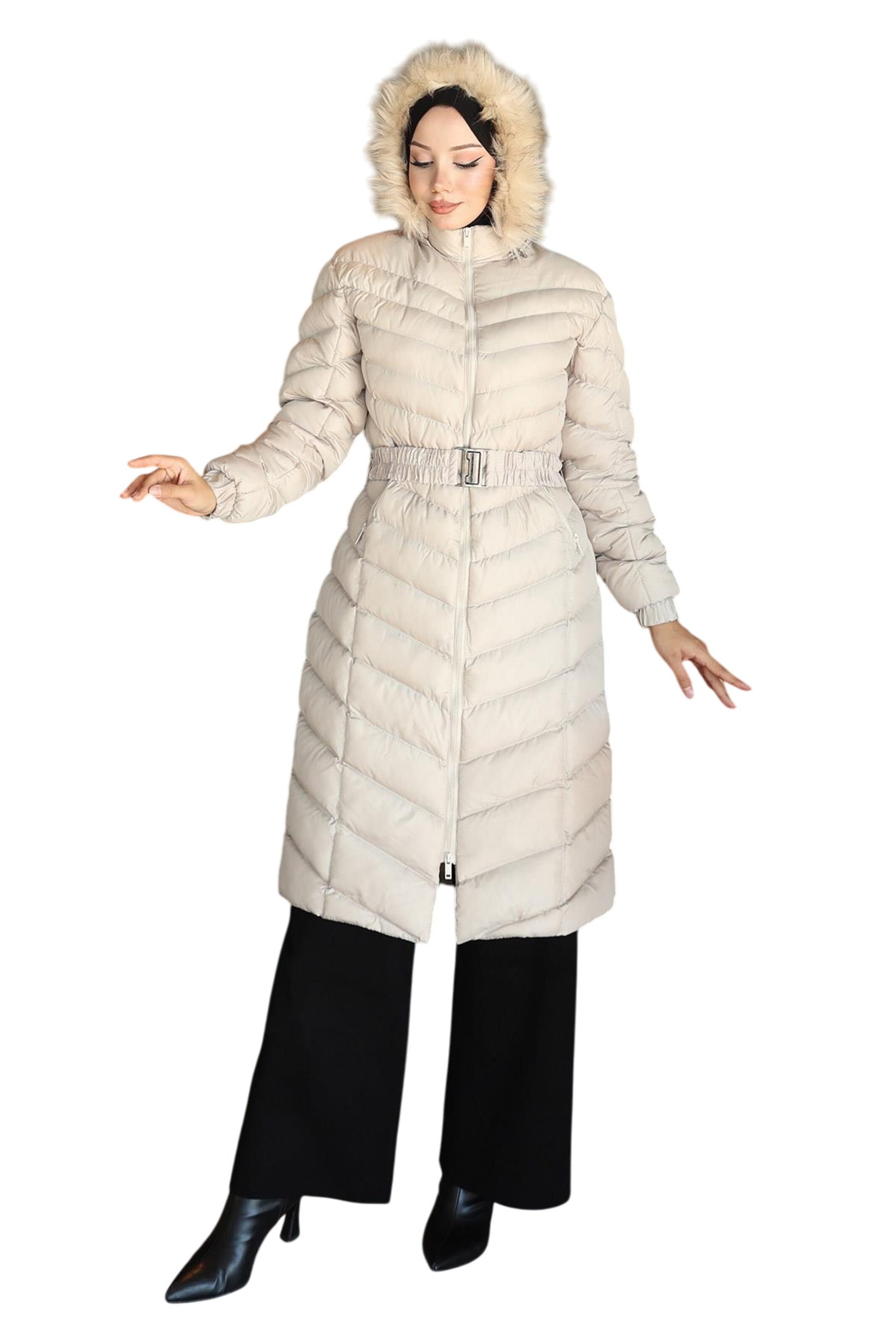 MODAMIHRAM Winter Coat in Beige: front