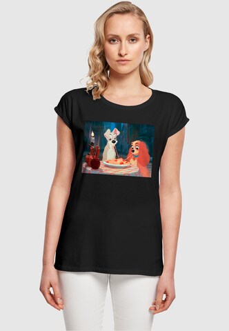ABSOLUTE CULT T-Shirt 'Lady And The Tramp - Spaghetti' in Schwarz: predná strana