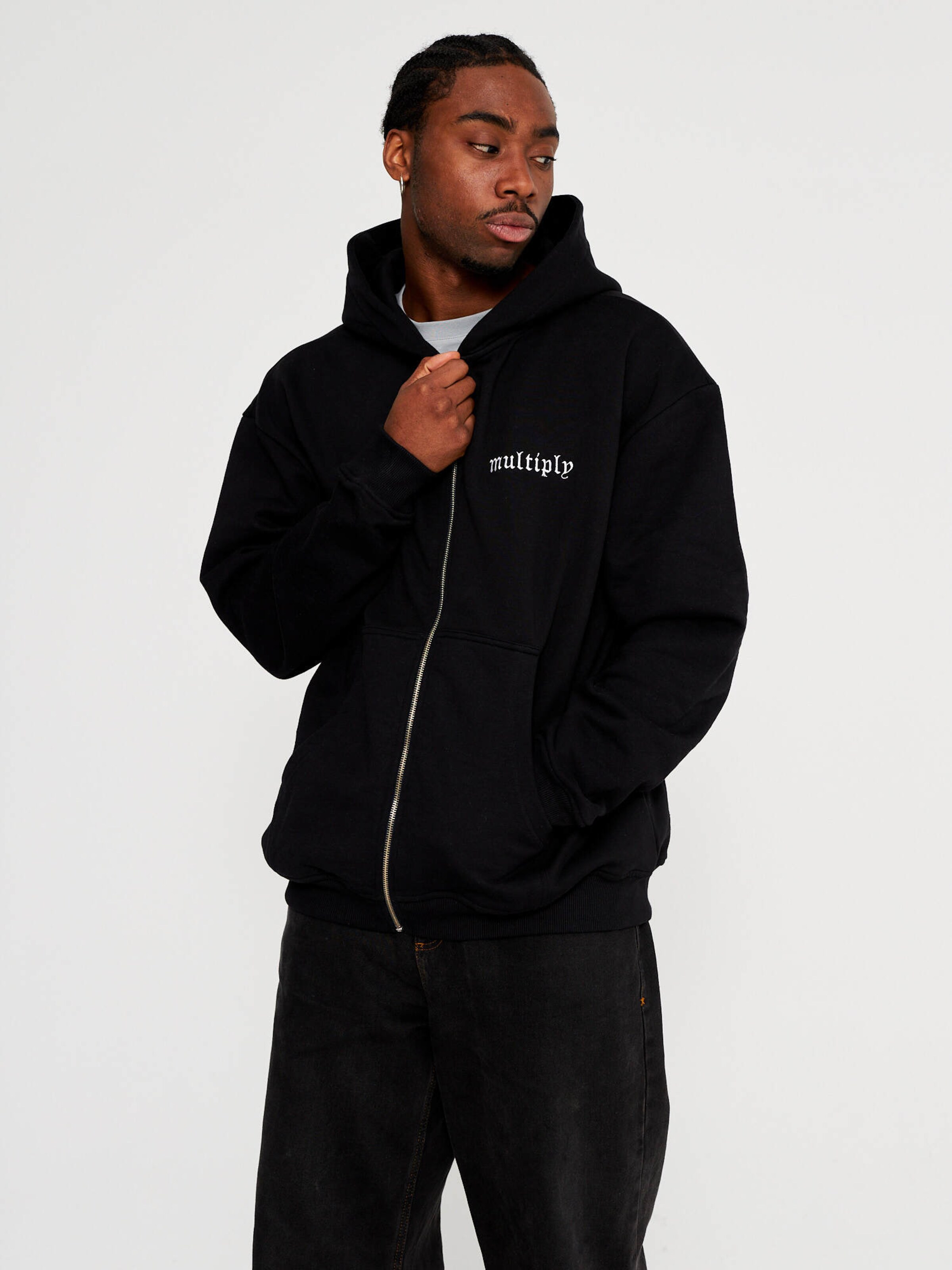 Männer Sweat Multiply Apparel Sweatjacke in Schwarz - AH60428 Männer Sweat Multiply Apparel Sweatjacke in Schwarz - AH60428