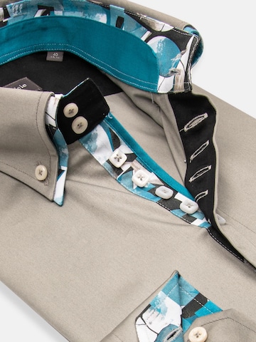 Slim fit Camicia business 'Marco Polo Iconic Satin Man Shirt White' di 7Camicie in grigio