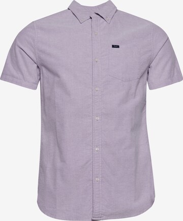 Superdry Button Up Shirt in Purple: front