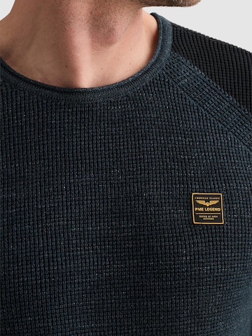 PME Legend Trui 'Pullover in cotton mélange with flight pocket' in Blauw