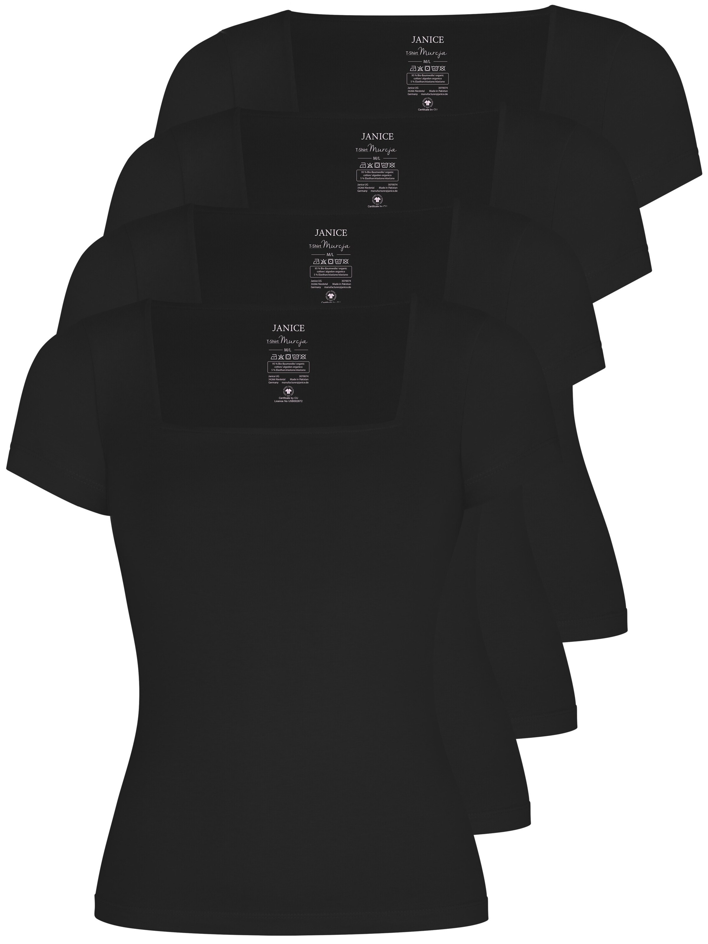 Janice Shirt in Zwart: voorkant