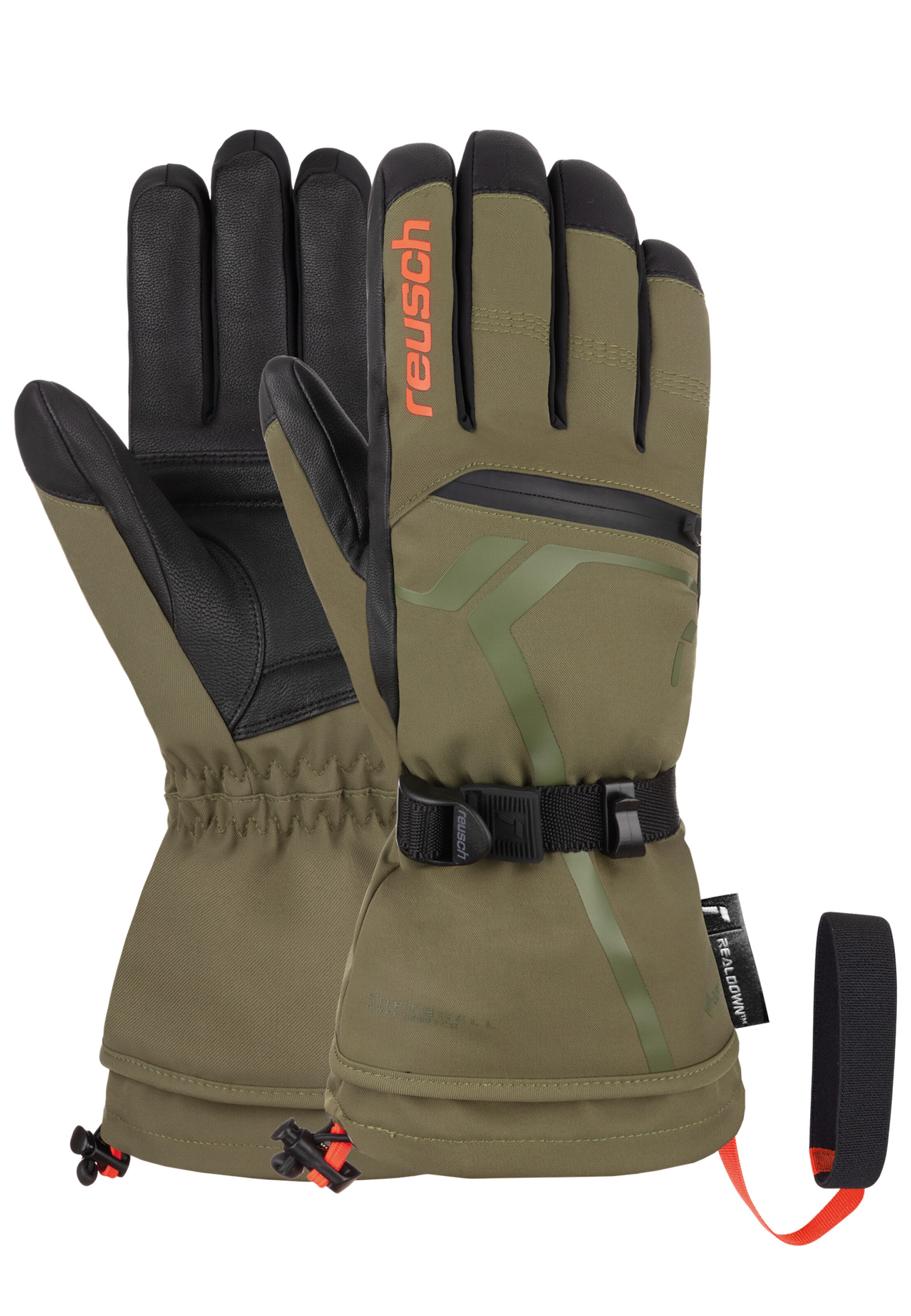 REUSCH Fingerhandschuhe 'Down Spirit GORE-TEX' in Grün: Vorderseite