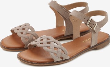 LASCANA Sandals in Beige: front