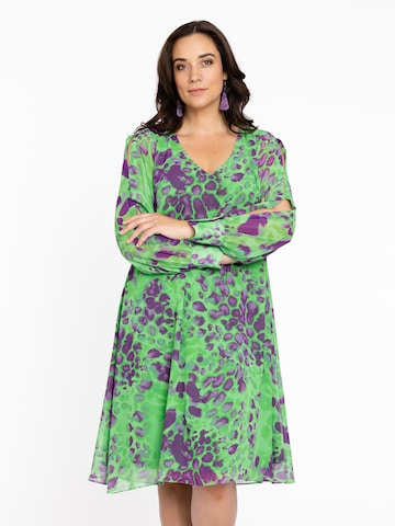 Yoek Dress in Green: front