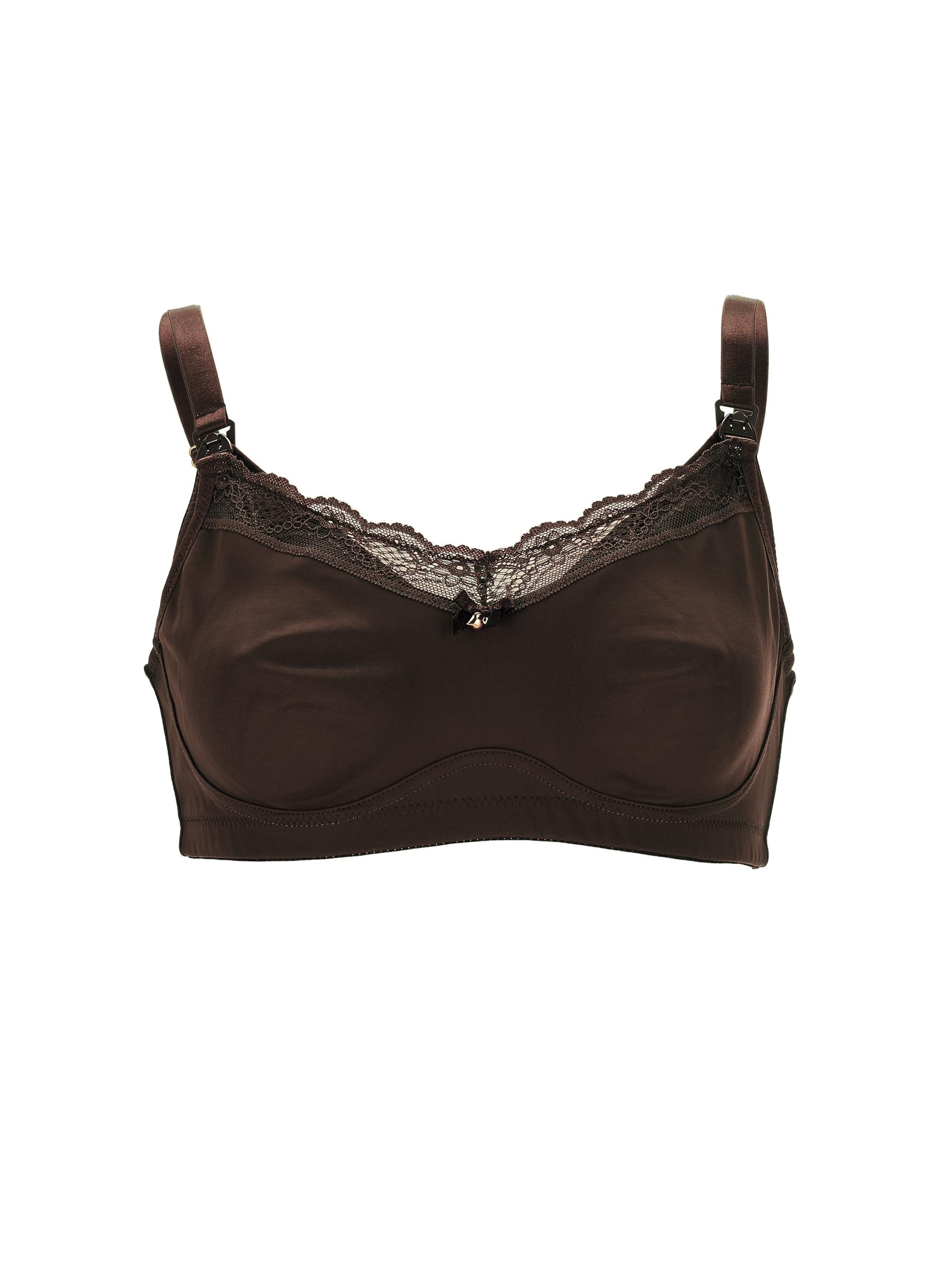 petit amour Balconette Nursing Bra 'ELLA' in Brown: front
