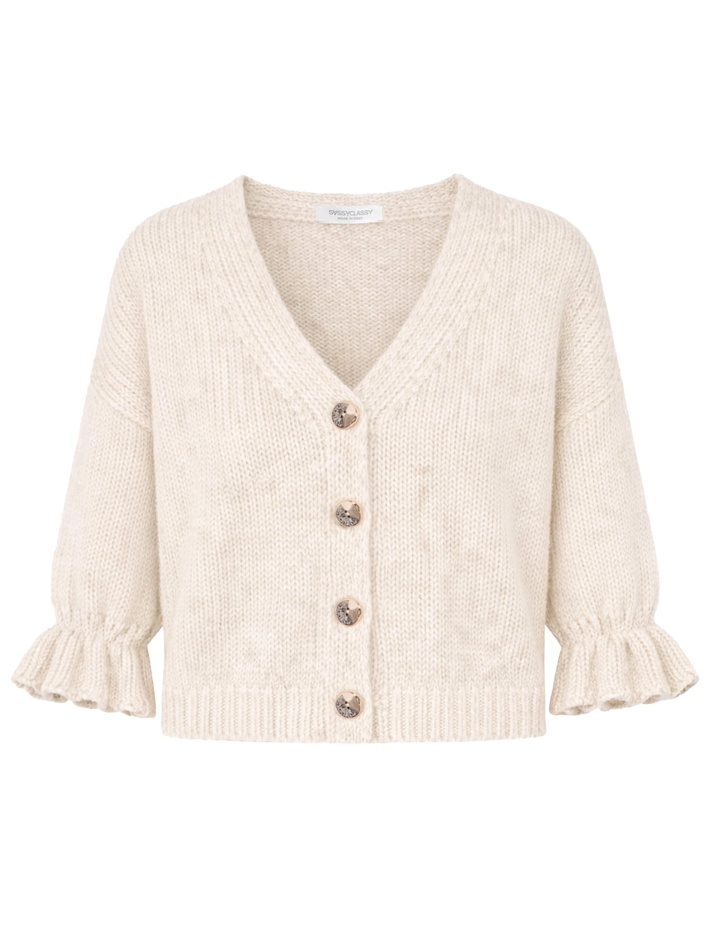 SASSYCLASSY Oversizestrickjacke‌‌‌‌‌‌‌ in Beige: Vorderseite