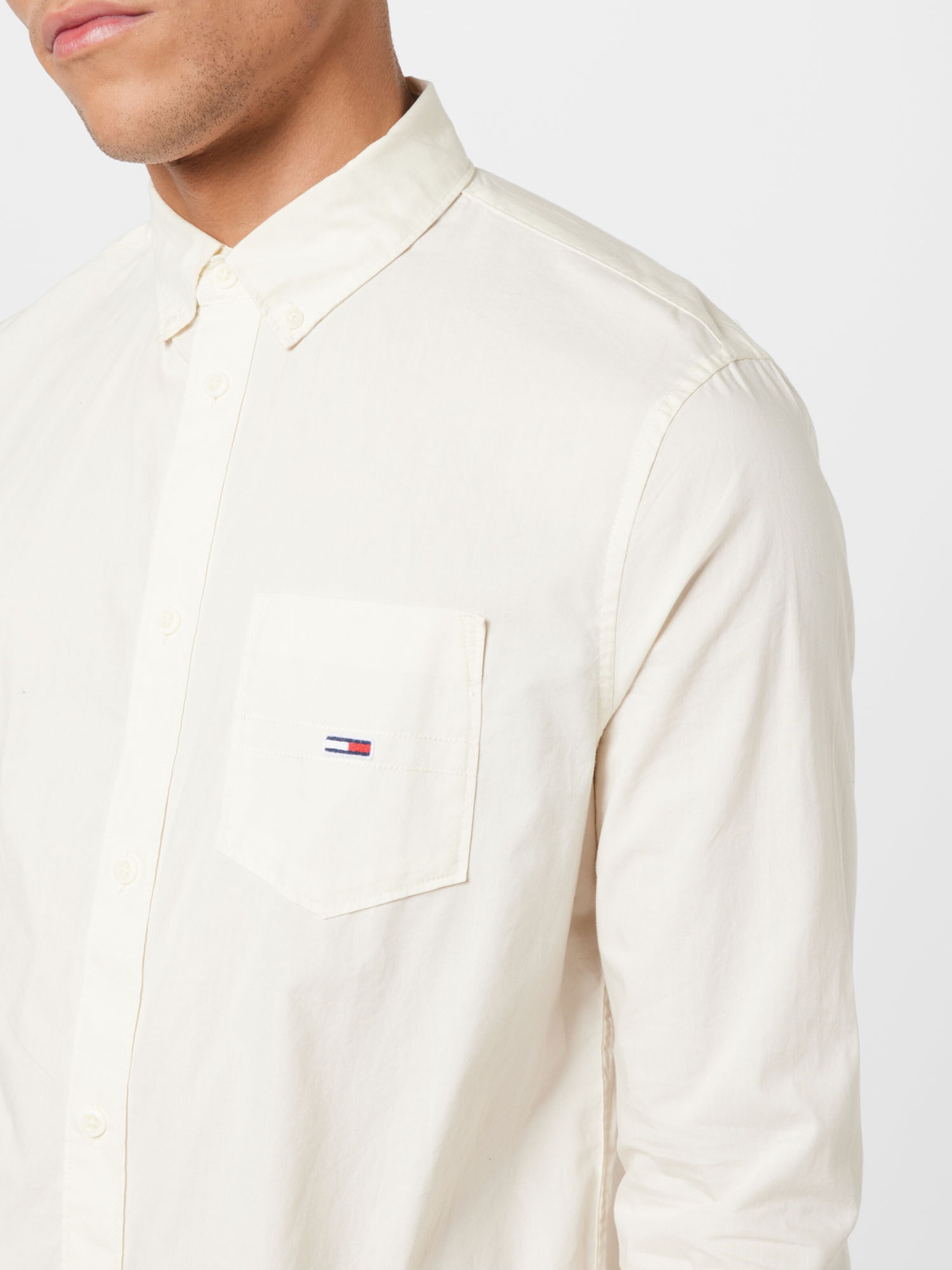 Männer Hemden Tommy Jeans Hemd in Elfenbein - AA72503 Männer Hemden Tommy Jeans Hemd in Elfenbein - AA72503