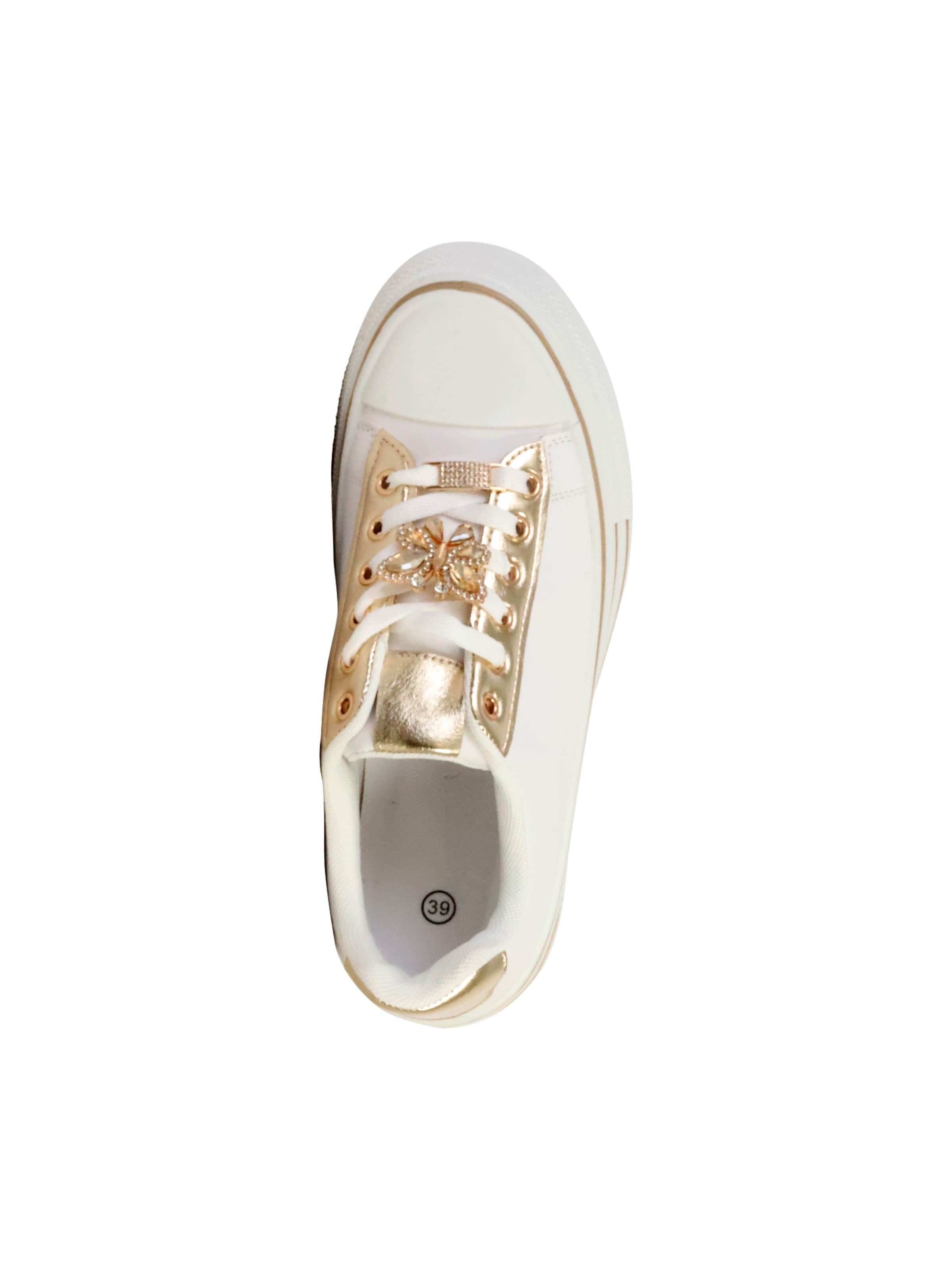 Chaussure de sport à lacets Super Mode en or