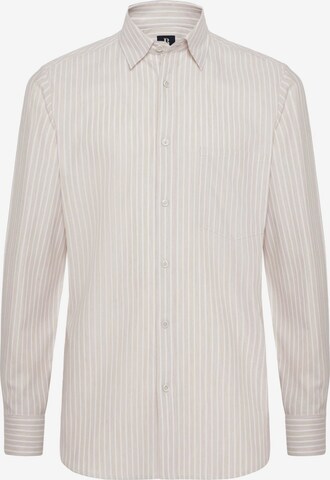 Boggi Milano Button Up Shirt in Beige: front