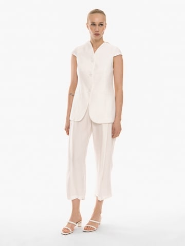 Loosefit Pantalon à pince 'Ringline' 4TAILORS en blanc