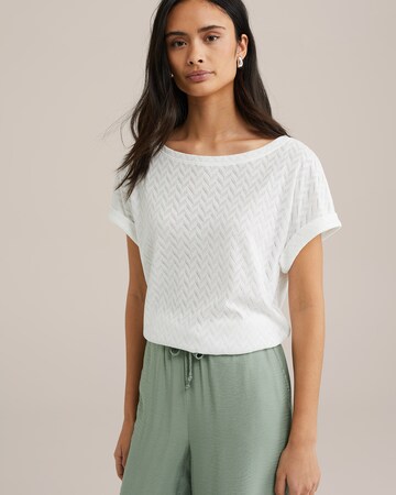 T-shirt WE Fashion en blanc : devant