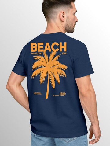 Neverless Shirt 'Beach Club Palme' in Blue