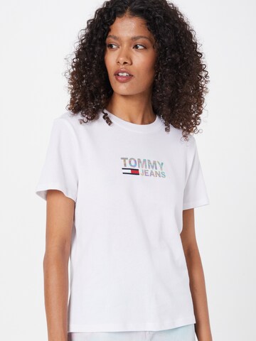 T-shirt Tommy Jeans en blanc : devant