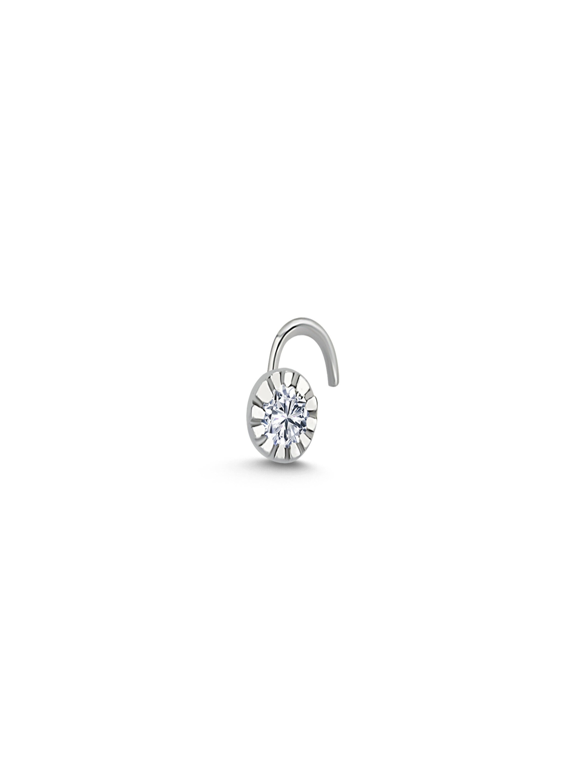 EinStein Diamant Piercings 'Piercing + Nostril 0,05 Carat Diamant Nasenpiercing 950er Platin' in Silver: front