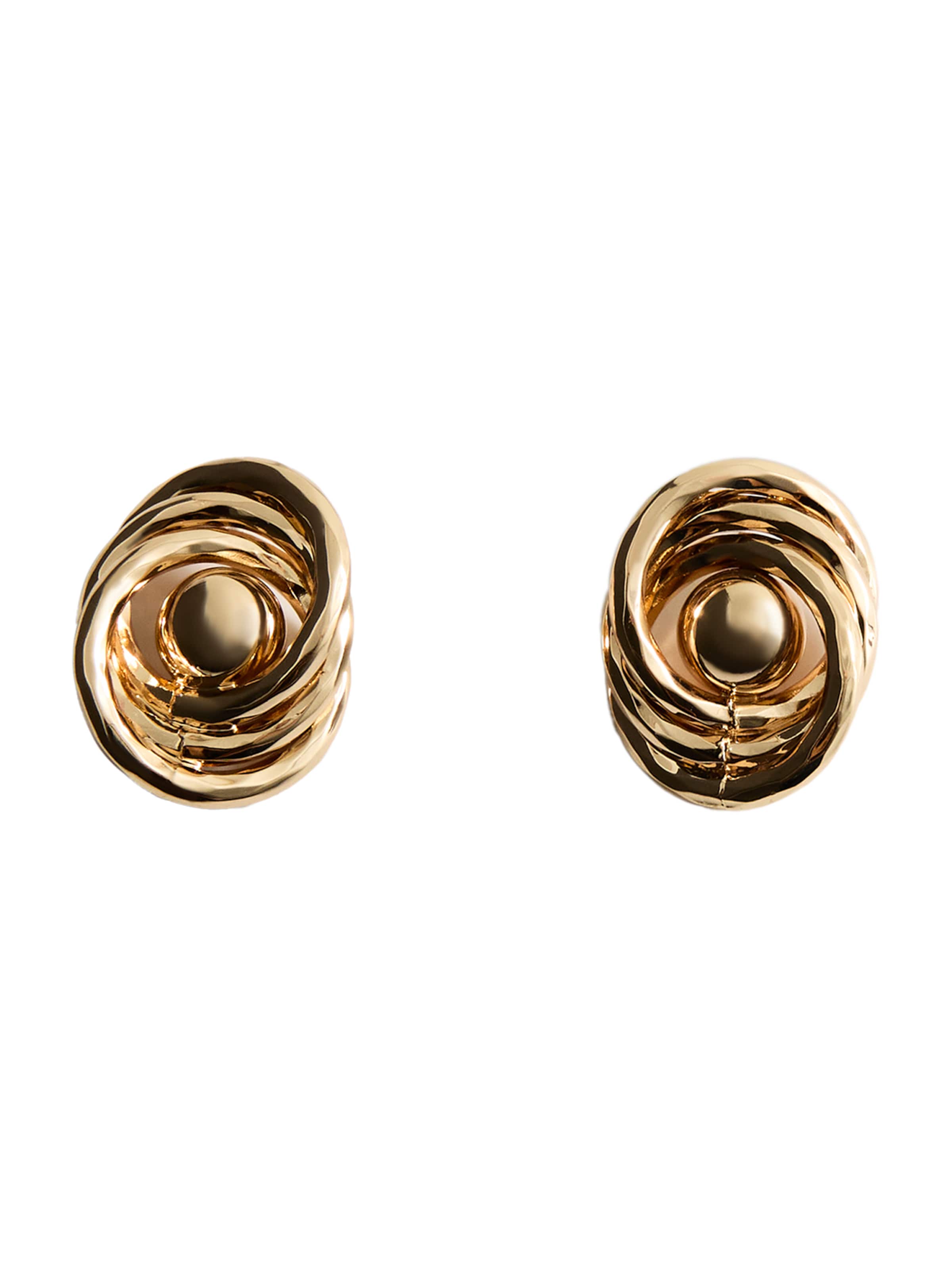 Cercei 'EDNA' de la MANGO pe auriu: față