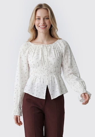 Usha - Blusa en blanco: frente