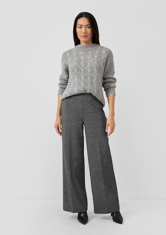 Wide Leg Pantalon à plis s.Oliver en gris