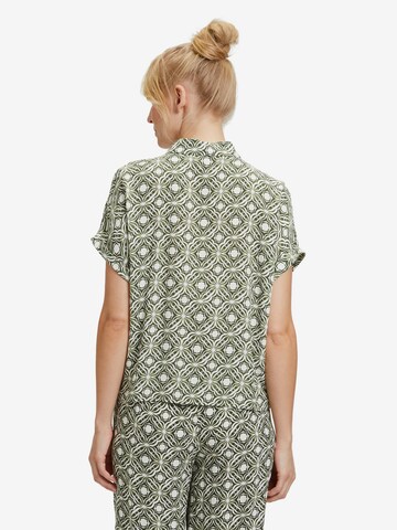 Cartoon Oversize-Bluse mit Kragen in Grün